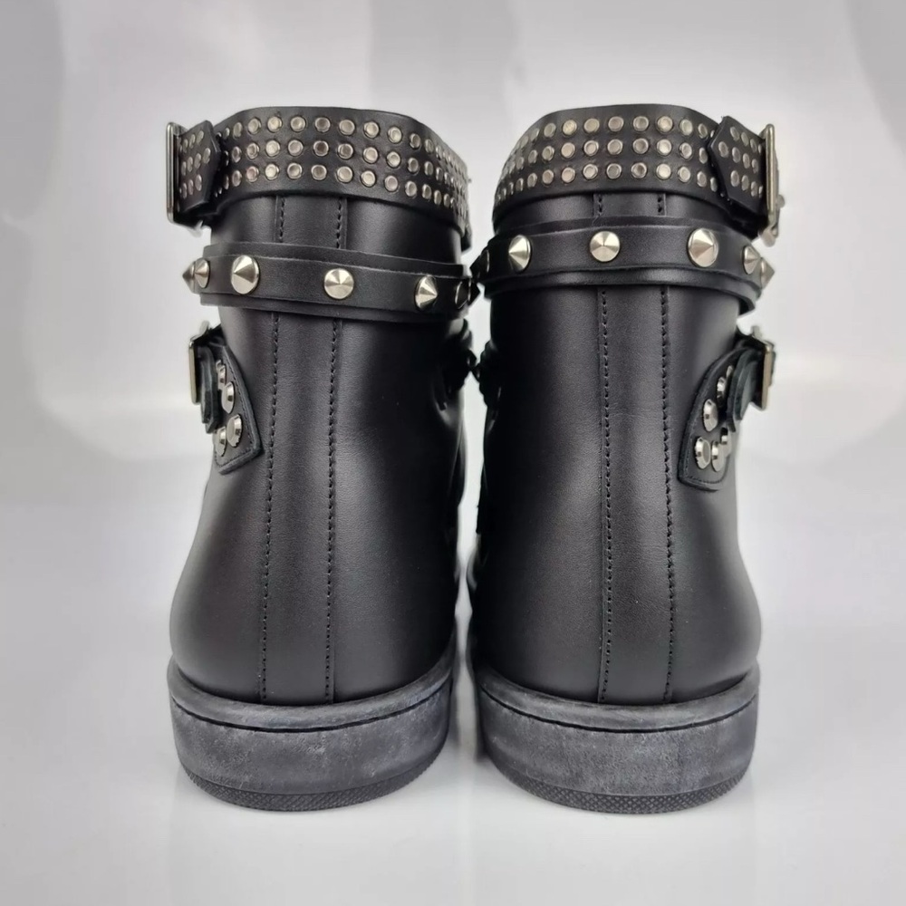 Saint Laurent Black High Top Belted Sneakers US 8 - Picture 4 of 8